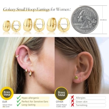 Stylish Gokeey Small Gold Hoops Set - Classic Jewelry for Women