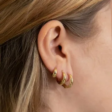 Stylish Gokeey Small Gold Hoops Set - Classic Jewelry for Women