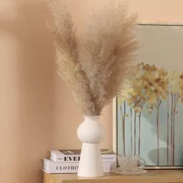 WEIDILIDU Handmade 24" White Ceramic Vase for Home Decor