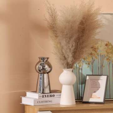 WEIDILIDU White Ceramic Vase Nordic Minimalist Style Decor for Countertop Center Dresser Kitchen Living Room Home Decor White Matte Abstract Vase(White 659)