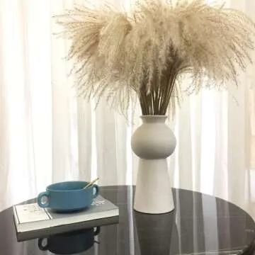 WEIDILIDU Handmade 24" White Ceramic Vase for Home Decor