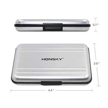 Honsky Aluminum UHS-I SD Micro SD SDHC SDXC TF SecureDigital Memory Card Carrying Case Holder Organizer Box Keeper for Computer Camera Media Storage Organization, Silver