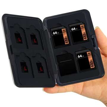 Honsky Aluminum UHS-I SD Micro SD SDHC SDXC TF SecureDigital Memory Card Carrying Case Holder Organizer Box Keeper for Computer Camera Media Storage Organization, Silver