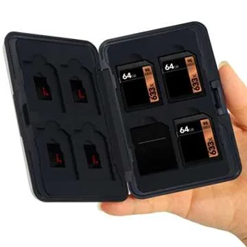 Honsky Aluminum UHS-I SD Micro SD SDHC SDXC TF SecureDigital Memory Card Carrying Case Holder Organizer Box Keeper for Computer Camera Media Storage Organization, Silver