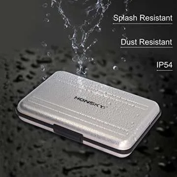 Honsky Aluminum UHS-I SD Micro SD SDHC SDXC TF SecureDigital Memory Card Carrying Case Holder Organizer Box Keeper for Computer Camera Media Storage Organization, Silver