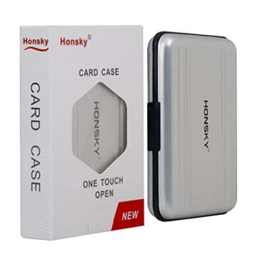 Honsky Aluminum UHS-I SD Micro SD SDHC SDXC TF SecureDigital Memory Card Carrying Case Holder Organizer Box Keeper for Computer Camera Media Storage Organization, Silver
