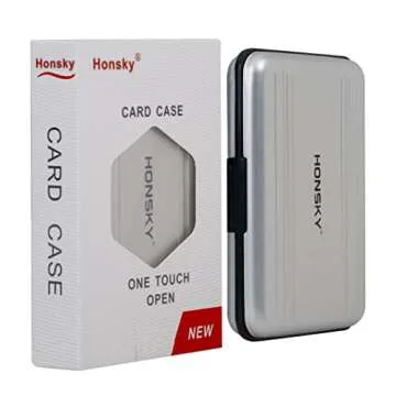 Honsky Aluminum UHS-I SD Micro SD SDHC SDXC TF SecureDigital Memory Card Carrying Case Holder Organizer Box Keeper for Computer Camera Media Storage Organization, Silver