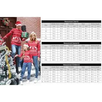 Aiboria Women's Matching Family Ugly Christmas Reindeer Snowflakes Pullover Sweater