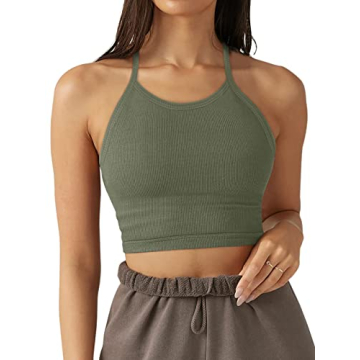 LASLULU Women's Halter Neck Sports Bra - Stylish Comfort