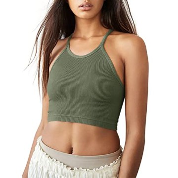 LASLULU Women's Halter Neck Sports Bra - Stylish Comfort