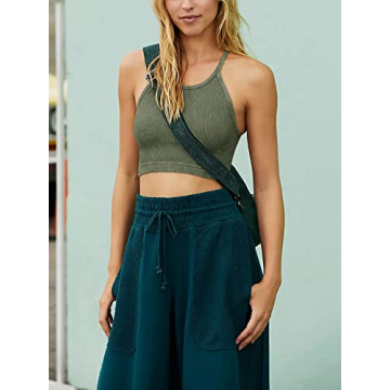 LASLULU Women's Halter Neck Sports Bra - Stylish Comfort