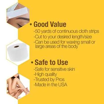 GiGi Epilating Roll for Hair Waxing/Hair Removal, Cloth Epilating Roll, Non Woven Design For Use with Soft Waxes, 50 yds
