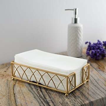 200 BloominGoods Disposable Bathroom Napkins | Single-Use Linen-Feel Guest Towels | Cloth-Like Hand Tissue Paper, White, 12" x 17" (Pack of 200, Made In USA)