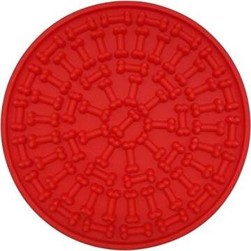 Tysons Pet Treats 2pcs Dog Lick Pad, Bath & Grooming Slow Feeders, Distraction Device,Powerful Suction Cups on The Back, Training-Just Add Peanut Butter (Red &Blue)