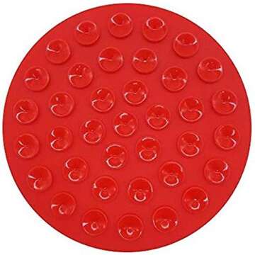 Tysons Pet Treats 2pcs Dog Lick Pad, Bath & Grooming Slow Feeders, Distraction Device,Powerful Suction Cups on The Back, Training-Just Add Peanut Butter (Red &Blue)