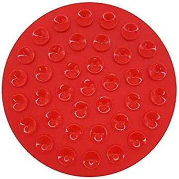 Tysons Pet Treats 2pcs Dog Lick Pad, Bath & Grooming Slow Feeders, Distraction Device,Powerful Suction Cups on The Back, Training-Just Add Peanut Butter (Red &Blue)