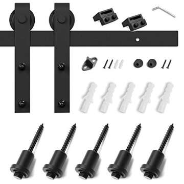 Heavy Duty Sliding Barn Door Hardware Kit for Easy Install