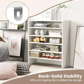 Giantex 3-in-1 Vertical Shoe Rack, 6-Tier Free Standing Shoe Storage Organizer w/Stackable Design for 18 Pairs, 31 Inch Wide Wood Shoe Shelf for Closet, Entryway, Living Room, Office, White