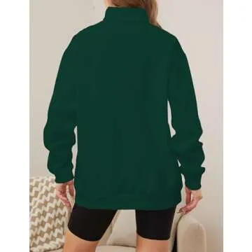 SAFRISIOR Women’s Oversized Half Zip Sweatshirt Drop Shoulder Long Sleeves Collar Quarter 1/4 Zipper Pullover