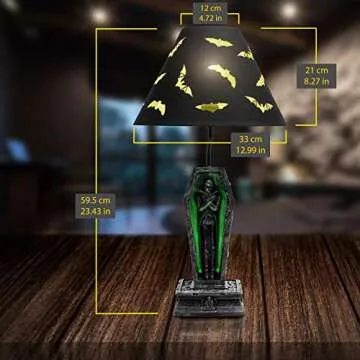 Gothic Vampire Table Lamp with USB Charging Port