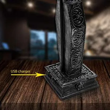 Gothic Vampire Table Lamp with USB Charging Port
