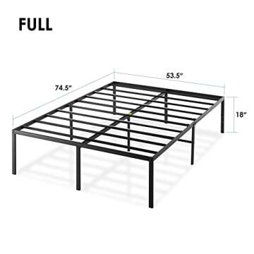 Best Price Mattress Full 18 Inch Black Metal Platform Bed Frame