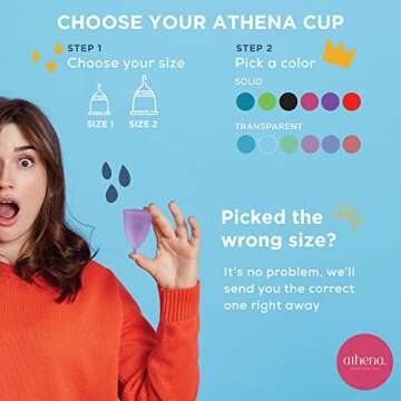 Athena Menstrual Cups - Small - The Original Softer Reusable Period Cups for Women – for Light to Regular Flow – No Shift Menstruation Cup with Form Fit Rim for Easy Insertion