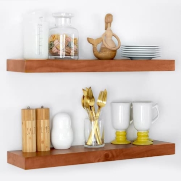 Homeforia Floating Rustic Shelves - Industrial Wood Decor