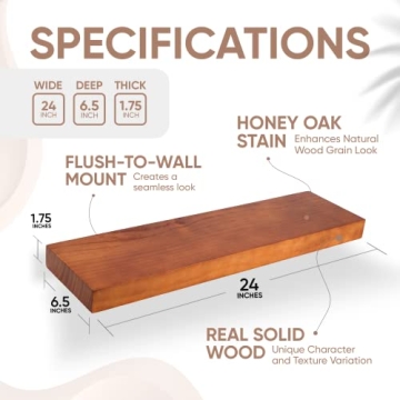 Homeforia Floating Rustic Shelves - Industrial Wood Decor