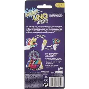 Mattel Games UNO Flip! Splash Card Game for Kids, Adults & Game Night with Water-Resistant Double-Sided Cards