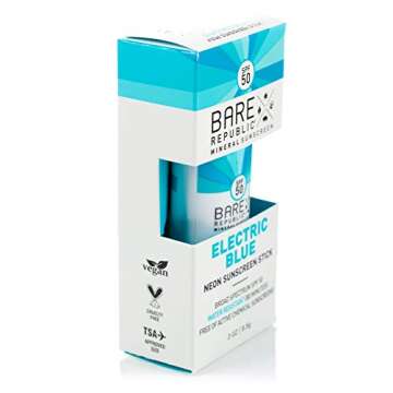 Bare Republic Mineral SPF 50 Color Stick, Neon Electric Blue, .30 Ounce