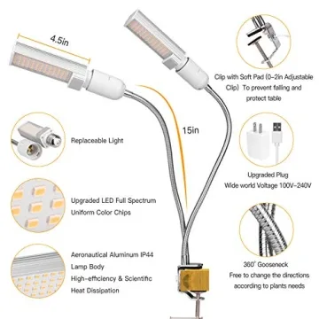 AMIATCH Flexible Grow Light with Timer & Dimmable Brightness