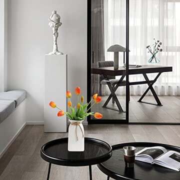 DAYHAP 10pcs Real Touch Artificial Faux Tulips Flowers