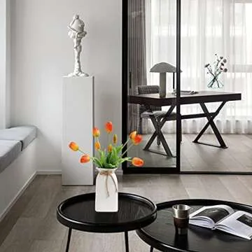 DAYHAP 10pcs Real Touch Artificial Faux Tulips Flowers