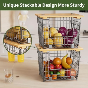 GGIU Wire Storage Basket for Kitchen Organization