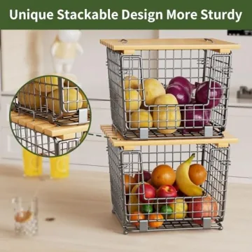 GGIU Wire Storage Basket for Kitchen Organization