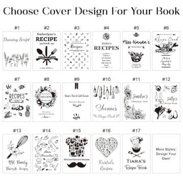 Handmade Leather Recipe Book, Personalized Engraving Name Journal Notebook, Custom Family Cookbooks,...