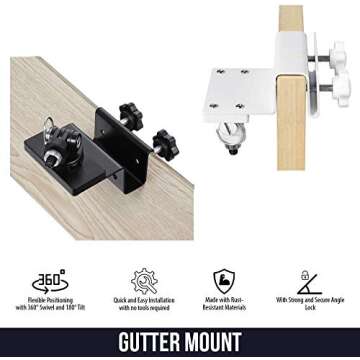 Wasserstein Weatherproof Gutter Mount for Arlo Cameras