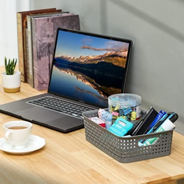 NETANY 8 Pack Plastic Storage Baskets - Durable & Multi-Purpose