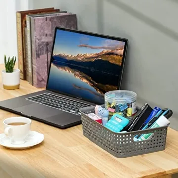 NETANY 8 Pack Plastic Storage Baskets - Durable & Multi-Purpose