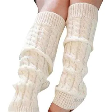 Senchanting Lady Winter Warm Leg Warmer Cable Knitted Crochet Long Socks Legging
