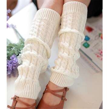Senchanting Lady Winter Warm Leg Warmer Cable Knitted Crochet Long Socks Legging