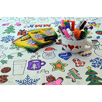 Creative Holiday Rectangle Tablecloth – Colorable, Washable & Reusable Fun for All Ages