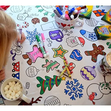 Washable Reusable Coloring Tablecloth for Family Fun