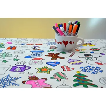 Washable Reusable Coloring Tablecloth for Family Fun
