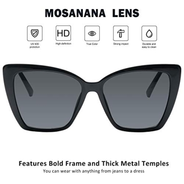Trendy Mosanana Oversized Cat Eye Sunglasses for Women