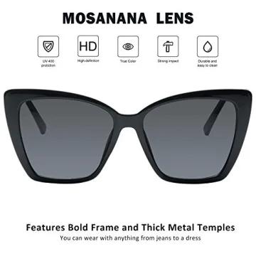 Trendy Mosanana Oversized Cat Eye Sunglasses for Women