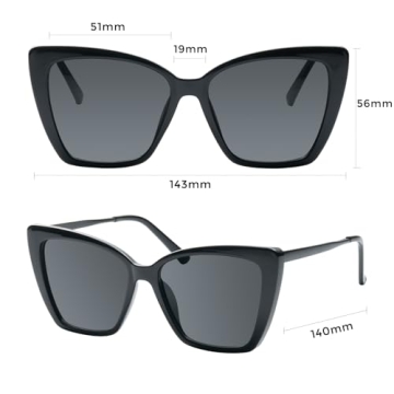 Trendy Mosanana Oversized Cat Eye Sunglasses for Women