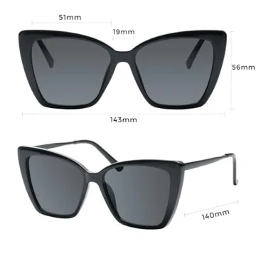 Trendy Mosanana Oversized Cat Eye Sunglasses for Women