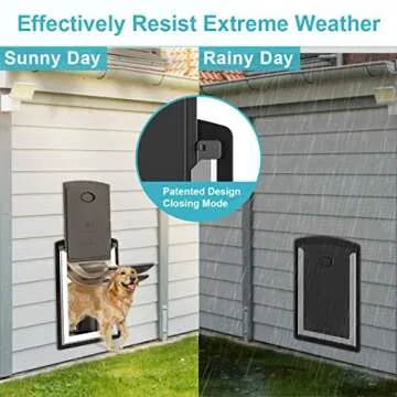 ClawJaw Cat Door for Exterior Wall, Metal Frame and Telescopic Tunnel Pet Door, Double Magnetic Flaps Cat Door and Dog Door, Easy to Install, Black (Pets Up to 22 Lb)-Small